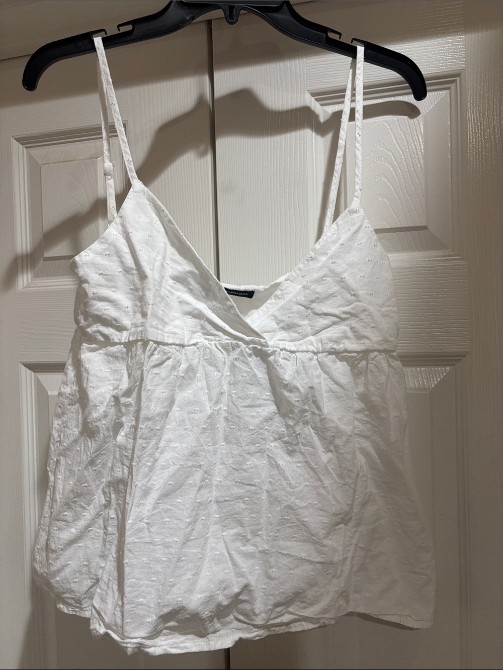 Brandy Melville Women’s White Eyelet Spaghetti-Strap Top- never worn